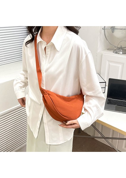 Çapraz Askılı Çanta Taşınabilir Yüksek Kaliteli Pamuklu Kumaş Düz Renk Stili, Mavi (Yurt Dışından) modelleri