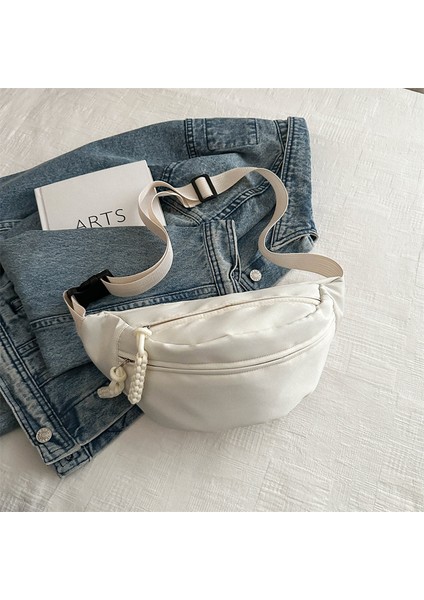 Çapraz Askılı Çanta Taşınabilir Yüksek Kaliteli ve Konforlu Oxford Giyim Kumaşları Modaya Uygun ve Trend Stiller, Beyaz (Yurt Dışından)