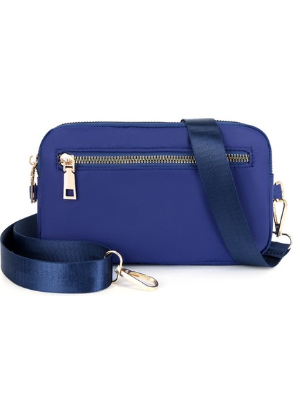 Çapraz Askılı Çanta Taşınabilir Naylon Malzeme Zarif ve Sade Stil, Mavi (Yurt Dışından)