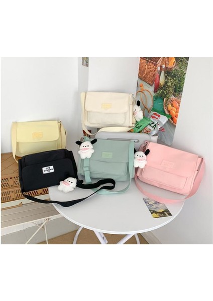 Çapraz Askılı Çanta Taşınabilir Yüksek Kaliteli Naylon Kumaş Düz Renk Çapraz Askılı Stil, Bej (Yurt Dışından) modelleri