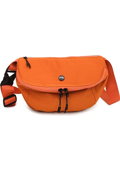 Çapraz Askılı Çanta Taşınabilir Yüksek Yoğunluklu Aşınmaya Dayanıklı Naylon Kumaş Mükemmel Işçılik ve Sade Stil, Turuncu (Yurt Dışından)