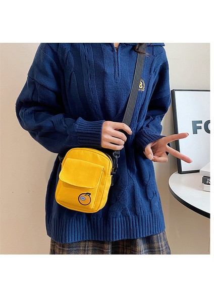 Çapraz Askılı Çanta Taşınabilir Yüksek Kaliteli Kanvas Kumaş Düz Renkli Mini Stil, Pembe (Yurt Dışından) modelleri