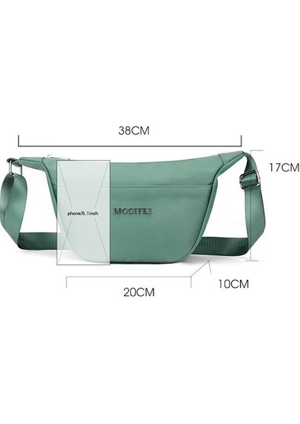 Çapraz Askılı Çanta Taşınabilir Hafif Su Geçırmez Naylon Malzeme Basit Kişılik Saf Renk Nötr Stil Yumuşak Dokunuş, Mavi (Yurt Dışından) fiyatları