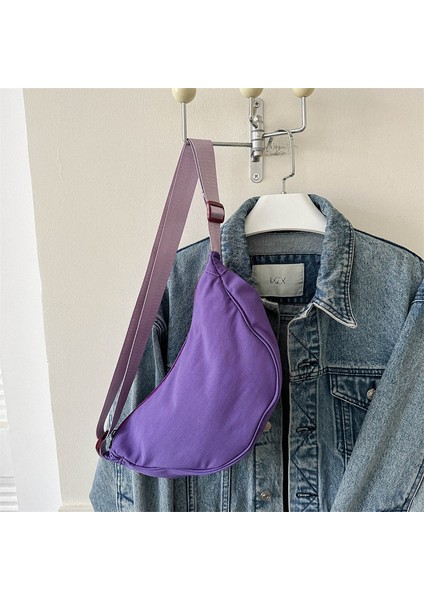Çapraz Askılı Çanta Taşınabilir Yüksek Kalite Konfor Özel Kumaşlar Şehirli Tarz, Mor (Yurt Dışından)