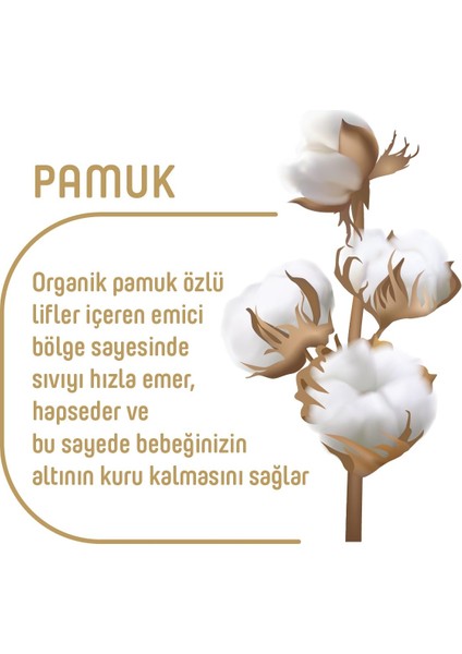 Organik Pamuklu Cırtlı Bez Tekli Paket 3 Numara Midi 4-10 kg 56 Adet + 90'lı Islak Mendil