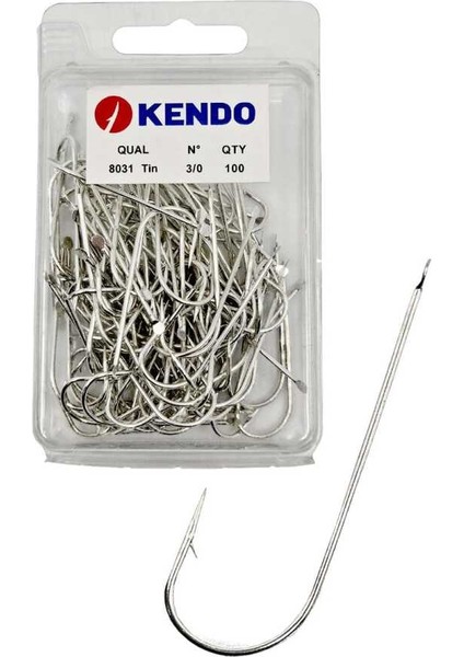 Kendo 8031 Tin 3/0 100 Adet Olta Iğnesi ( 1250 D Kalıbı)