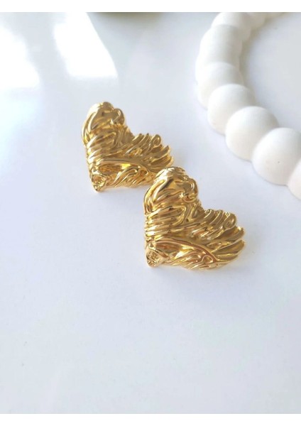 Çelik Gold Fashion Kalp Kadın Küpe