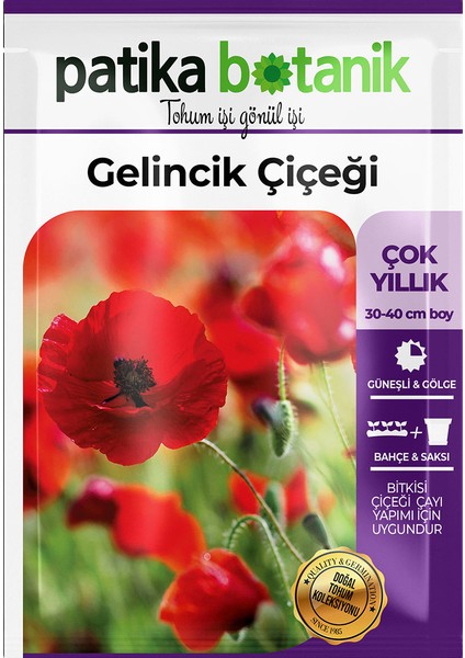 50 Adet Gelincik Çiçek Tohumu (Papaver Rhoeas)