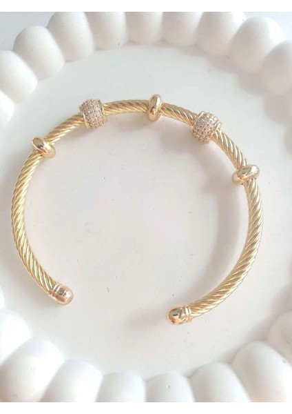 Çelik Gold Taşlı Kadın Kelepçe Bileklik fiyatları