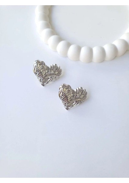 Çelik Silver Fashion Kalp Kadın Küpe