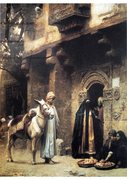 Ünlü Ressam Tabloları, Frederick Arthur Bridgman, Kahire’de Sokak Cam Tablo | Hediyelik, Dekoratif, Ofis, Mutfak fırsatları