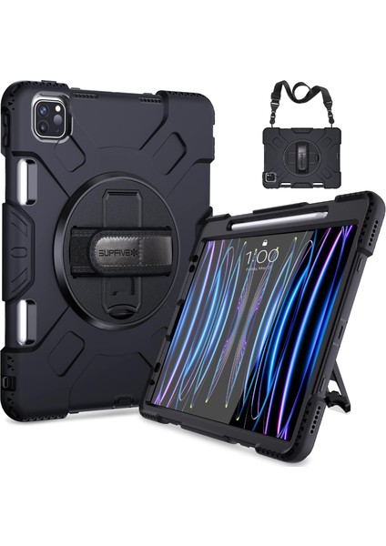 Apple iPad Pro 13 Inc M4 (2024) Zırhlı Armour Defender Askılı Kılıf A2925 A2926