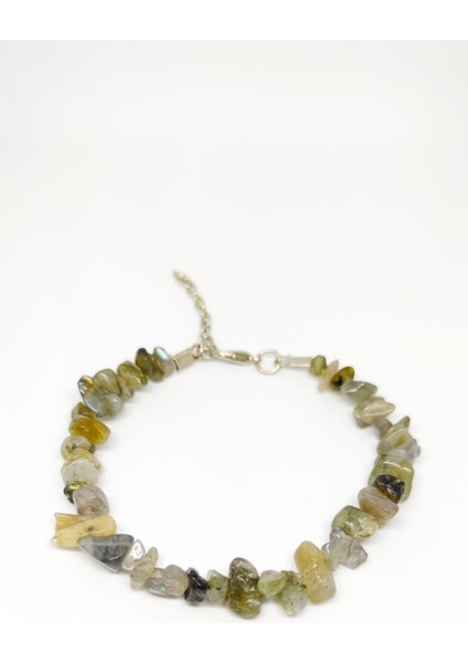 Haki Labradorit Doğal Kırıktaş Bileklik, Şık ve Doğal Takı Seçeneği