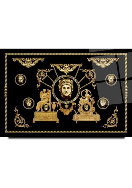 Gold Desenler Cam Tablo | Dekoratif, Ofis, Mutfak