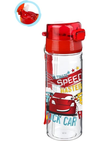 Speed Cars Suluk 500 ml - Çocuk Suluk, Matara, Pipetli Suluk, Askılı Suluk Arabalar Matara