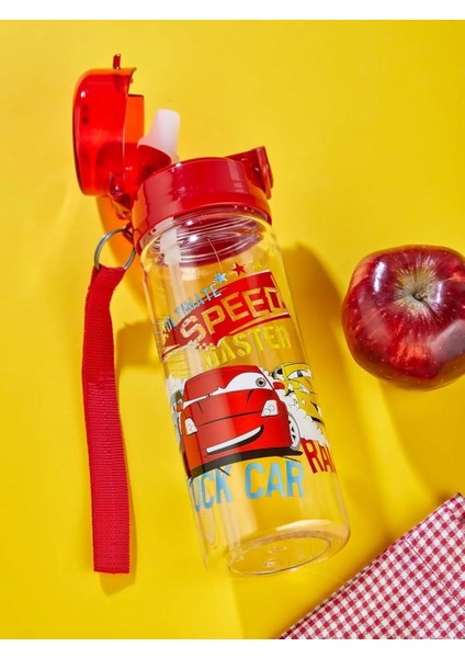 Speed Cars Suluk 500 ml - Çocuk Suluk, Matara, Pipetli Suluk, Askılı Suluk Arabalar Matara