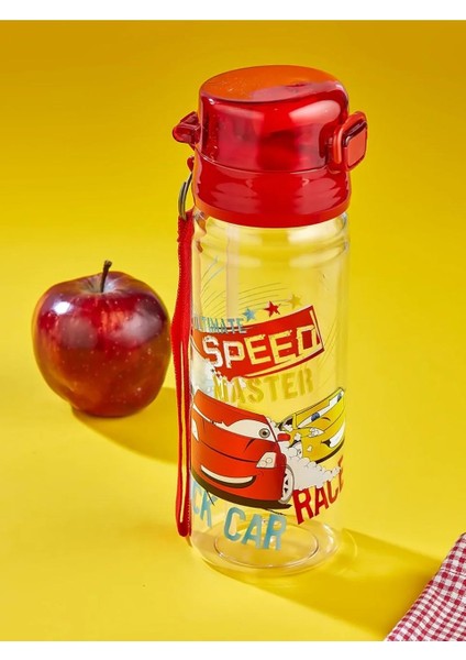 Speed Cars Suluk 500 ml - Çocuk Suluk, Matara, Pipetli Suluk, Askılı Suluk Arabalar Matara