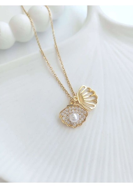 Çelik Gold Istiridye Kadın Kolye