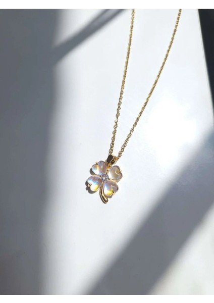 Çelik Gold Yonca Kadın Kolye