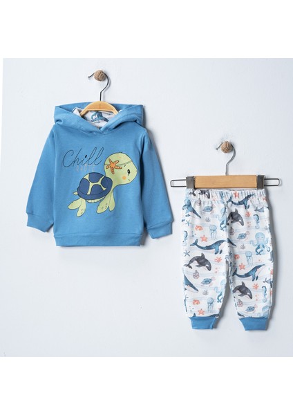 Tugilife Kapüşonlu Erkek Bebek Pijama Takımı