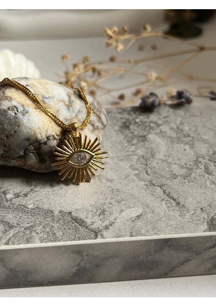 Handmade Pirinç Üzeri Altın Kaplama Göz Figürlü Kadın Kolye - Vidi fiyatları