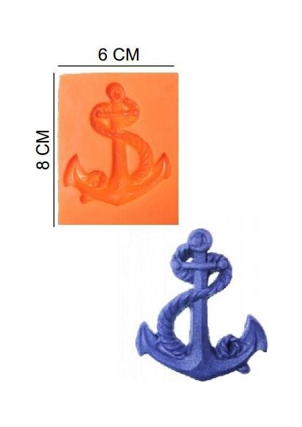 Şeker Hamur Kalıbı Silikon Gemi Çapası 6 x 8 cm