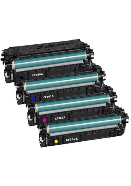 Hp 508A CF360A CRG040 4 Renk Set Uyumlu Muadil Toner