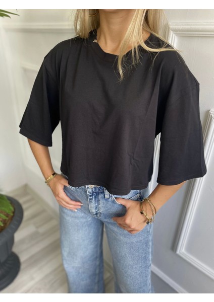 Kadın Basic Crop Tshirt