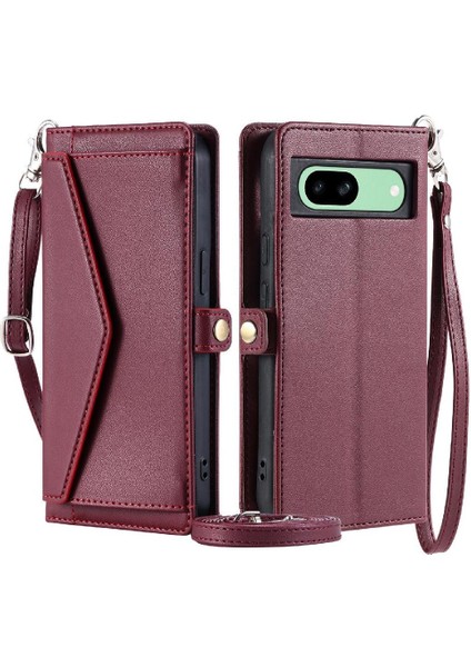 Google Piksel 7A Fermuar Faturaları Yuvası Kart Tutucu Için Cüzdan Crossbody Durumda (Yurt Dışından)