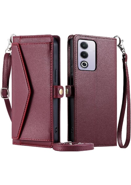 Cüzdan Crossbody Kılıf Oppo A3 Pro Fermuar Faturaları Yuvası Kart Tutucu Rfıd (Yurt Dışından)