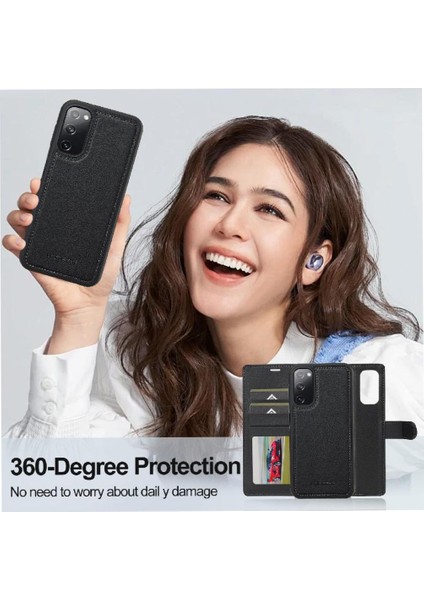 Samsung Galaxy S21 Fe Bölünmüş Deri Cüzdan Telefon Kapak Pu 2 Için Flip Case (Yurt Dışından) modelleri