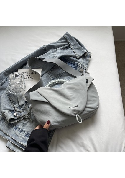 Çapraz Askılı Çanta Taşınabilir Yüksek Yoğunluklu Rahat Kanvas Malzeme , Gri (Yurt Dışından)