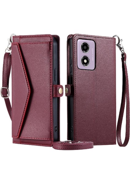 Motorola Moto G24 Için Cüzdan Crossbody Durumda Kart Tutucu Için Rfıd Engelleme (Yurt Dışından)