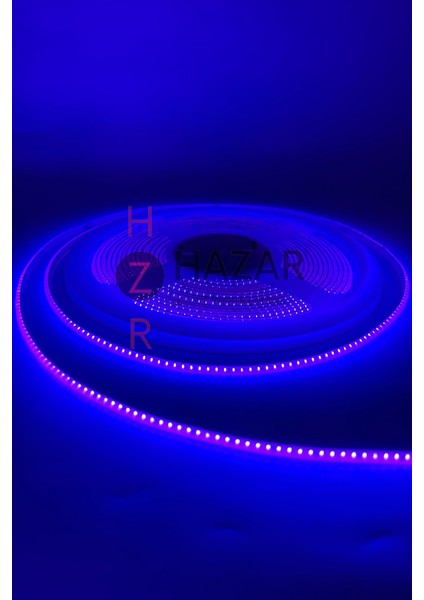 12 Volt 3mm 400 Ledli Ince Esnek Cob Şerit LED Mor IP20 5 Metre