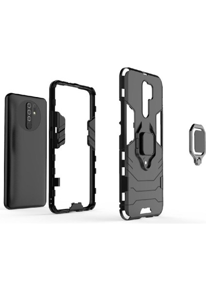 Halka Araba Dağı Kickstand Vaka Xiaomi Redmi 9 Başbakan Darbeye Askeri (Yurt Dışından)