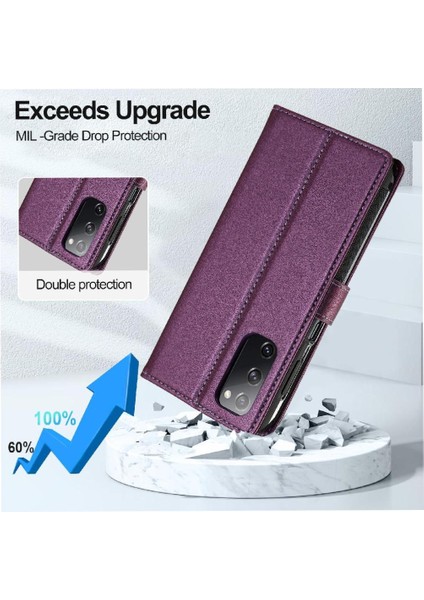 Samsung Galaxy S21 Fe Bölünmüş Deri Cüzdan Telefon Kapak Pu 2 Için Flip Case (Yurt Dışından)