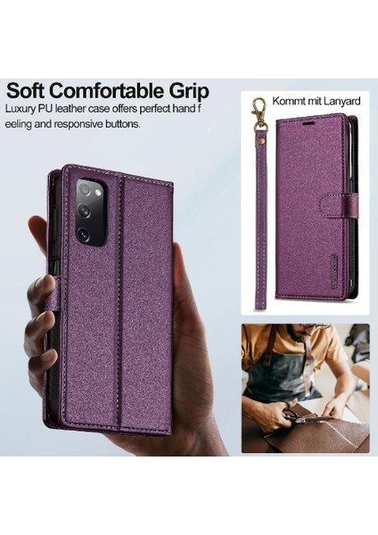 Samsung Galaxy S21 Fe Bölünmüş Deri Cüzdan Telefon Kapak Pu 2 Için Flip Case (Yurt Dışından)