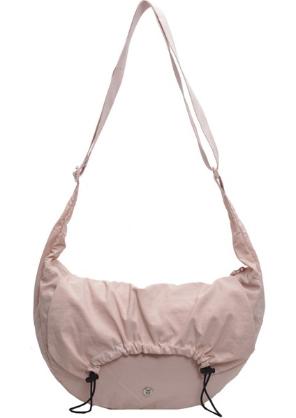 Çapraz Askılı Çanta Taşınabilir Yüksek Kaliteli Naylon Malzeme Düz Renk Stili, Pembe (Yurt Dışından)