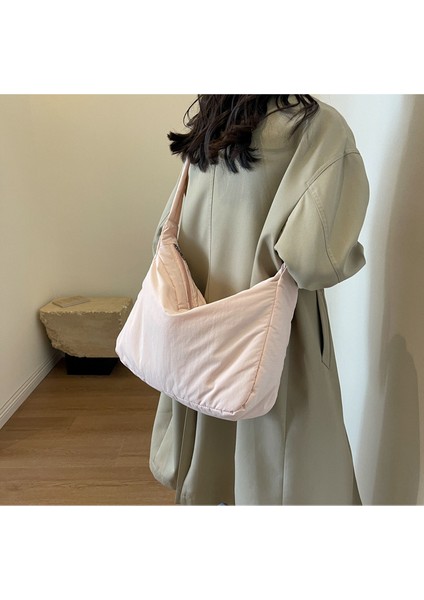 Çapraz Askılı Çanta Taşınabilir Yüksek Kaliteli Aşınmaya Dayanıklı Naylon Kumaş Sade Stil, Pembe (Yurt Dışından) modelleri