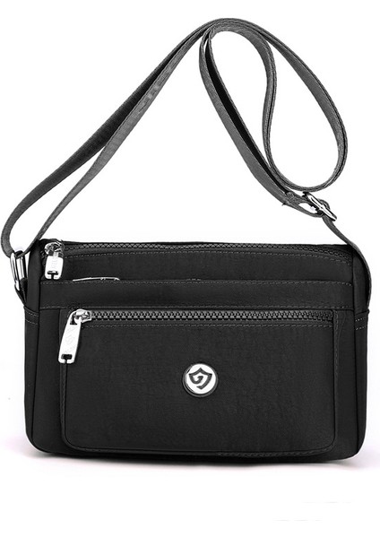 Çapraz Askılı Çanta Taşınabilir Yüksek Yoğunluklu Nefes Alabilen Oxford Kumaş, Siyah (Yurt Dışından)