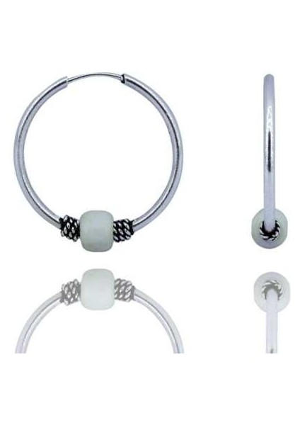 16 Mm Halka Model Gümüş Küpe