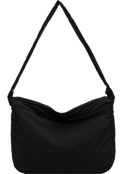 Çapraz Askılı Çanta Taşınabilir Yüksek Kaliteli Aşınmaya Dayanıklı Naylon Kumaş Sade Stil, Siyah (Yurt Dışından)