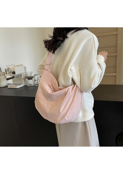 Çapraz Askılı Çanta Taşınabilir Yüksek Kaliteli Aşınmaya Dayanıklı Naylon Kumaş Yeni Stil, Pembe (Yurt Dışından) modelleri