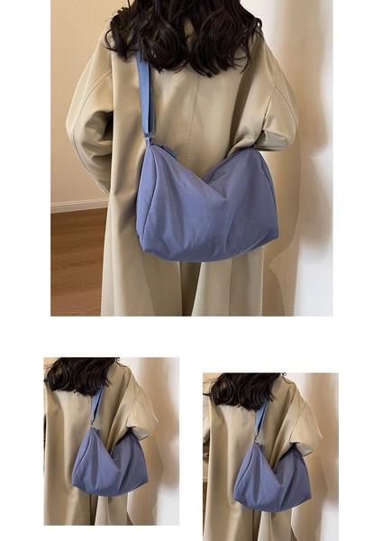 Çapraz Askılı Çanta Taşınabilir Yüksek Kaliteli Nefes Alabilen Naylon Kumaş Basit Stil, Gri (Yurt Dışından) modelleri