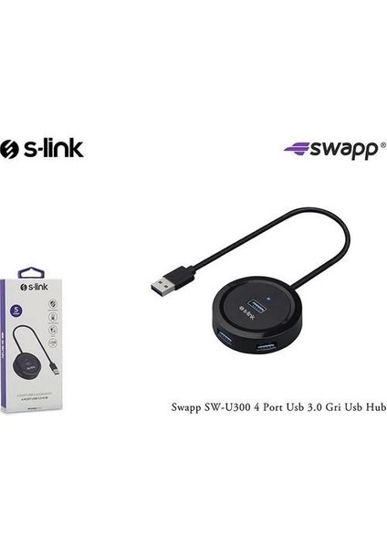 S-Lınk Swapp SW-U300 4 Port Usb3.0 Hub Çoklayıcı Gri