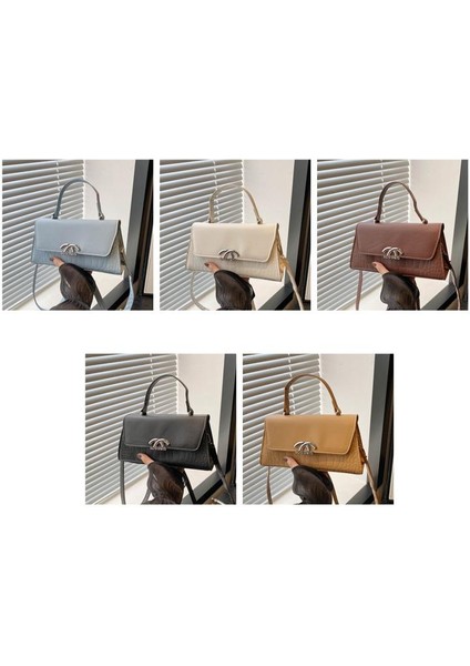 Çapraz Askılı Çanta Taşınabilir Yüksek Kaliteli Pu Malzeme Düz Renk Şık Tasarım Yatay Kare, Beyaz (Yurt Dışından) modelleri