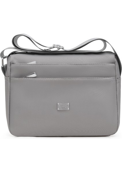 Çapraz Askılı Çanta Taşınabilir Rahat ve Şık Oxford Kumaş Malzemesi Nötr Tarz, Gri (Yurt Dışından)