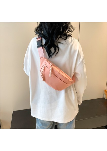 Çapraz Askılı Çanta Taşınabilir Yüksek Kaliteli Rahat Kanvas Kumaş Sade Stil, Pembe (Yurt Dışından) modelleri