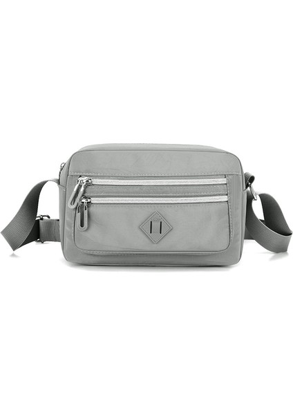 Çapraz Askılı Çanta Taşınabilir Çizilmeye ve Aşınmaya Dayanıklı Yüksek Kaliteli Naylon Kumaş Şık ve Çok Yönlü Stil, Gri (Yurt Dışından)