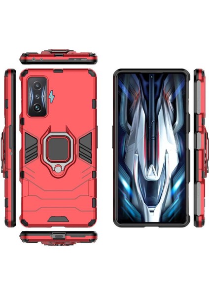 Halka Araba Dağı Kickstand Kılıf Için Xiaomi Poco F4 Gt Darbeye Askeri (Yurt Dışından)